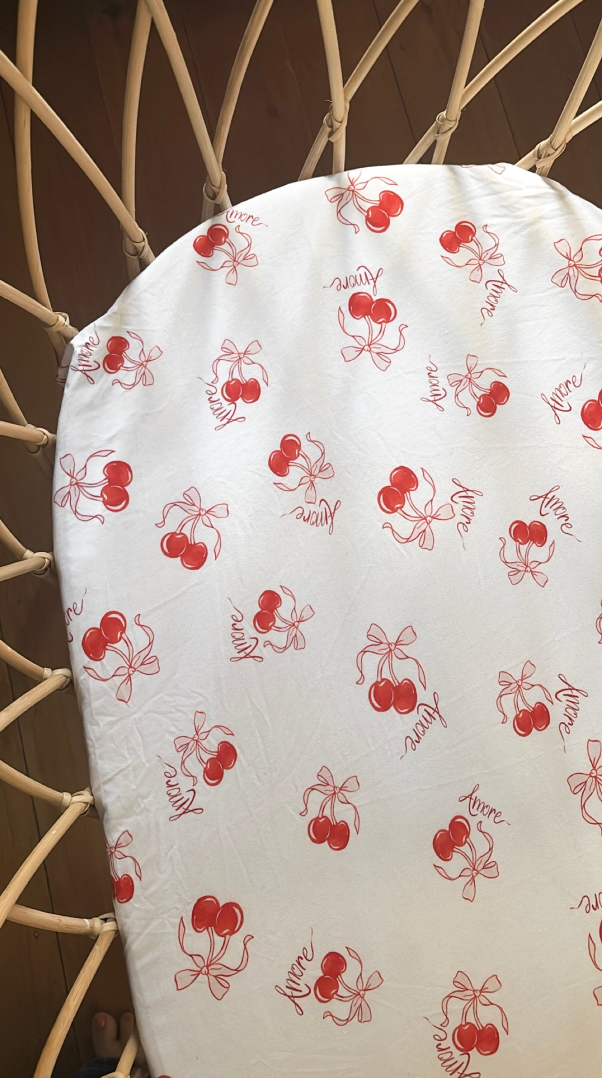 Cherry Love -Fitted Bassinet Sheet